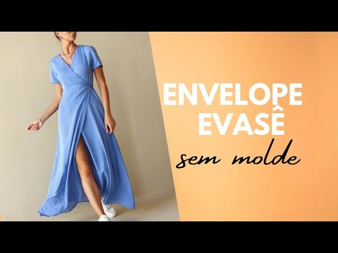 Sew a beautiful wrap dress with an A-line silhouette without needing a pattern!