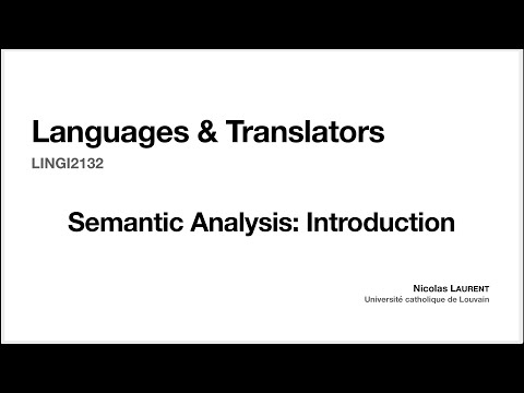 16. Semantic Analysis: Introduction
