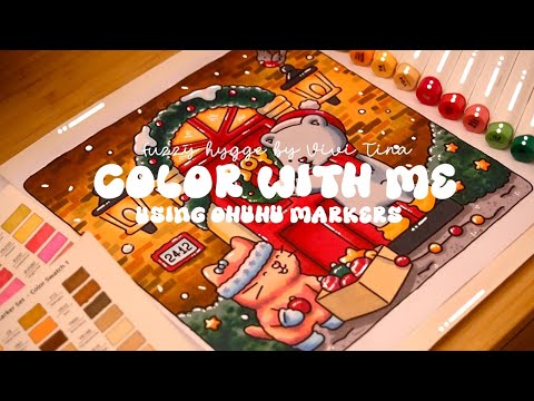 Color with me (ASMR) πβ¨ 'Fuzzy Hyggeβ by Vivi Tina β¨ Using Ohuhu markers π±βοΈ #adultcoloring #asmr