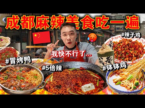 🇨🇳成都美食到底多辣?🌶️🔥 「麻辣爆款美食」天天都在挑战我的极限! Eating ONLY CHENGDU Street Food for 24 HOURS!