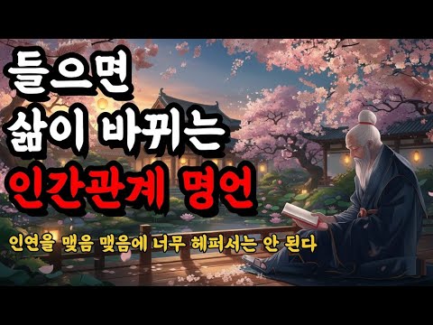 인연을 맺음에 너무 헤퍼서는 안 된다 | 채근담, 소크라테스, 법구경, 쇼펜하우어 | 들으면 삶이 바뀌는 인간관계 명언