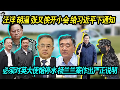重磅爆料:汪洋 温家宝 胡锦涛 张又侠开小会 给习近平下通知 | 必须对英大使馆停水 杨兰兰案作出严正说明 | 元老们怀疑习近平利用国际事件要扰乱四中全会