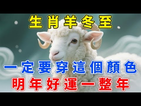 冬至大如年!生肖羊一定要穿這個顏色!開運旺財,明年財運滾滾來,好運常相伴!【生肖佑福】#生肖 #命理 #運勢 #屬相 #風水