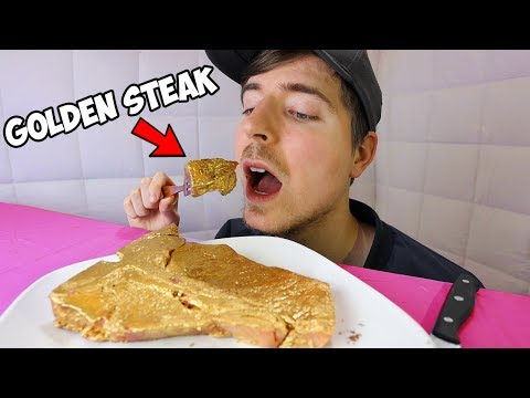 Eating A $10,000 Golden Steak (24k Gold)