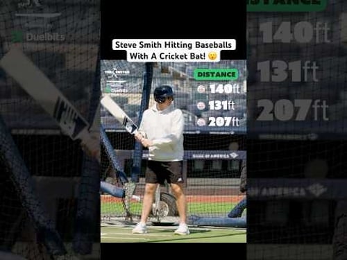 Steve Smith Hitting Baseballs With A Cricket Bat! 😮