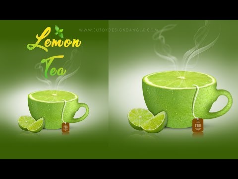 Advertising Poster Design Lemon Tea | Photoshop | Ju Joy Design Bangla