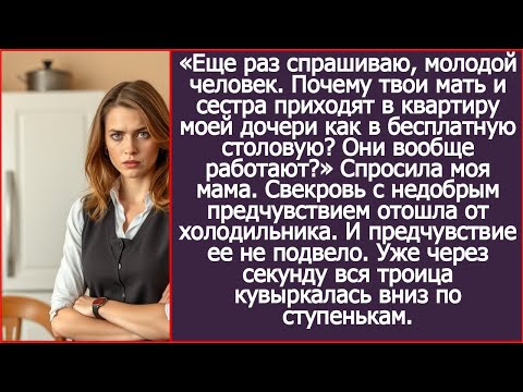 Еще раз спрашиваю, почему твои мать и сестра ходят в квартиру моей дочери как в бесплатную столовую?