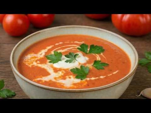 Roasted Tomato Basil Soup Recipe | Super Creamy and Easy at Home