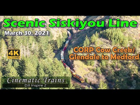 Scenic Siskiyou Line | Cow Creek/ Glendale to Medford (4K) Rare Daytime CORP Trains | DJI Inspire 2