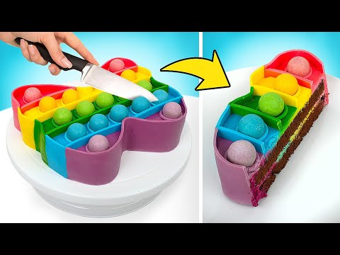 DIY RAINBOW POP IT CAKE