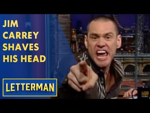 Jim Carrey Shaves His Head | Letterman