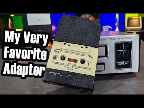 This cassette player is built into an 8-track cartridge