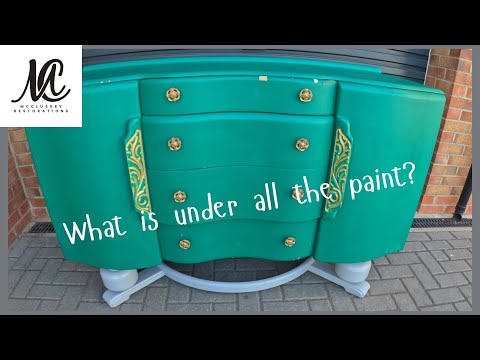 Refinishing an Old Cabinet after Removing Paint and Repairing Damage