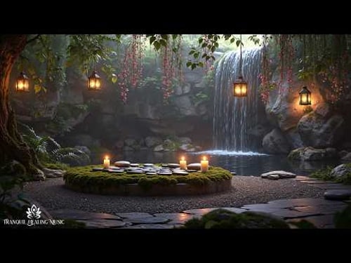 Tranquil Healing Music for Remove Negative Energy | Zen Meditation in Waterfall Ambience for Peace