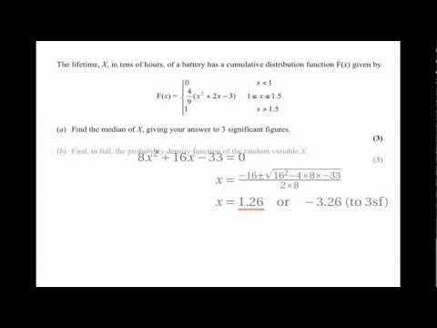 Continuous Random Variables: Past Paper Questions