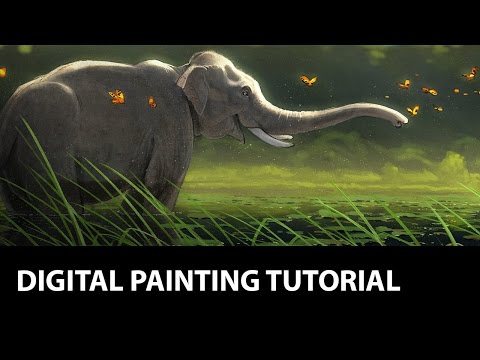 Digital Painting Tutorial - Photoshop / Elephant