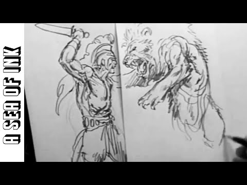 Joe Kubert Drawing for 1 Hour Straight! - Vol.1
