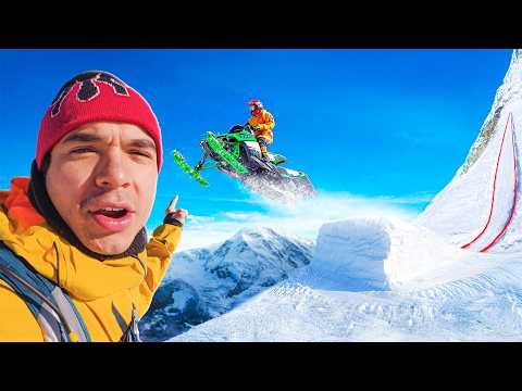 Beginner Tries Massive Snowmobile Jump
