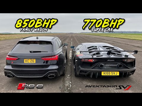FAMILY CAR VS SUPER CAR 850BHP AUDI RS6 vs 770BHP AVENTADOR SVJ