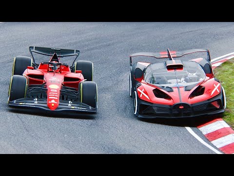 Bugatti Bolide vs Ferrari F1 2022 F1-75 at Nordschleife