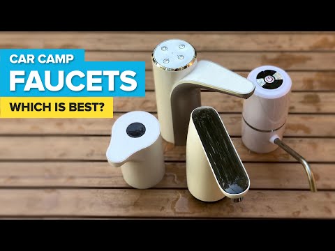 Car camper kitchen sink faucet comparison: Testing 4 different battery powered water dispensers