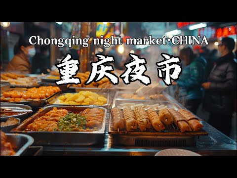 重庆夜市,市中心的美食街区,八一美食街,最具重庆代表性的美食聚集地,军屯锅盔/钵钵鸡/鬼包子/盐水鸭/牛杂锅/捞汁小海鲜/脆骨杯/洋芋粑粑等等