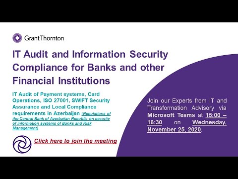 IT Audit and Information Security Compliance for Banks and other Financial Institutions