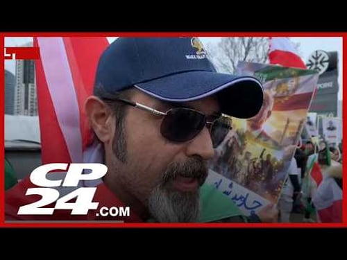 Crowds begin to form at rally in support of protesters in Iran | Rally in North York