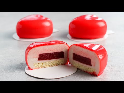 MOUSSE CAKES HEARTS / STRAWBERRY YOGURT. Subtitles ENG