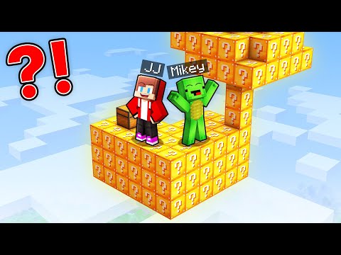 Mikey and JJ Survive on a Lucky Skyblock in Minecraft (Maizen)