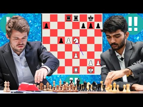 Magnus Carlsen vs Gukesh Dommaraju epic attacking chess game