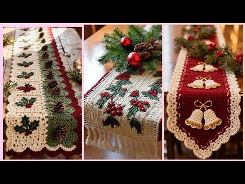 Crochet Christmas Table Runner Design 🎄🧶 | Festive Table Decor Ideas