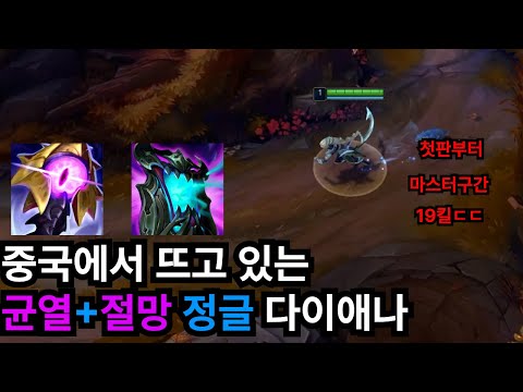 중국 서버에서 뜨고 있다는 균열 + 절망 정글 다이애나! 19킬로 게임을 종결시킨 사기템 조합