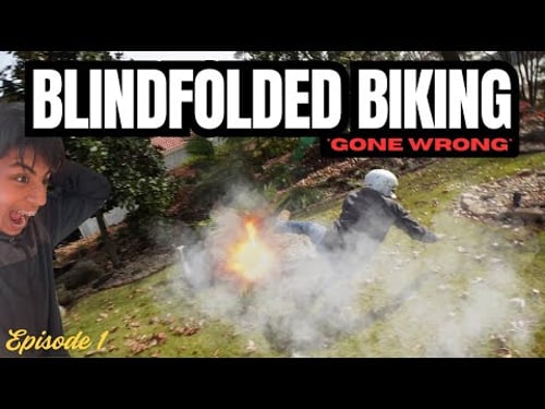 We Rode Bicycles Blindfolded Down A Hill! *We Broke Easiest World Records*