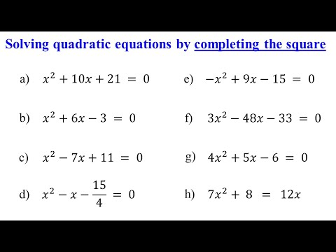 Completing the Square - Solving Quadratic Equations โAlgebra