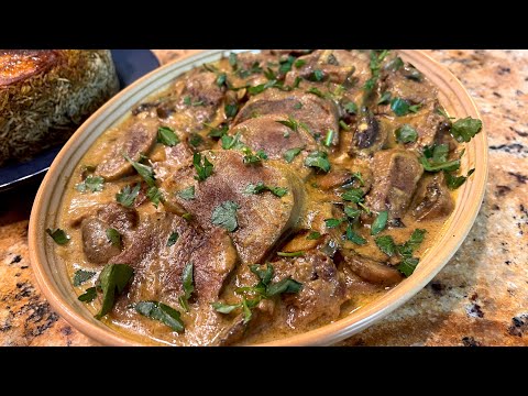 Beef Tongue with Mushroom Sauce - Cooking with Yousef