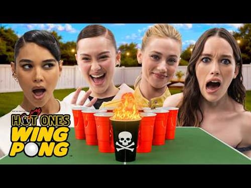 Lili Reinhart, Lola Tung, Victoria Pedretti, and Alexandra Shipp Play Hot Ones Wing Pong