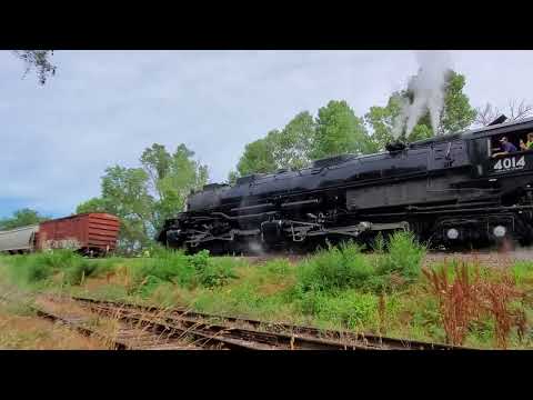 UP Big Boy 4014 helps a stalled freight train in Blair Ne.