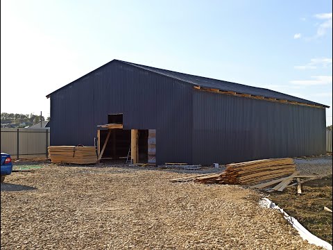 Строительство ангара по каркасной технологии из дерева.