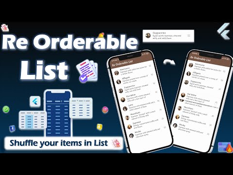 Drag & drop list items | Reorderable list view flutter