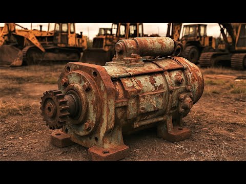 A genius who turned a scrap metal block into a 4500 HP heavy-duty excavator crane starter engine.