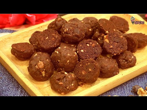 Crispy Mini Double Chocolate Chip Cookies|Famous Amos Style香脆迷你双重巧克力粒曲奇饼干,完全酥脆,甜度适中Totally Crispy