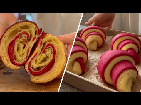 π₯ Strawberry Lievito Madre Croissantsβ Flaky Layers of Pure Perfection