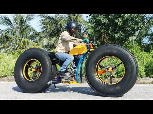 Build A Crazy Motorbike Use Old Truck Tires Without Rims