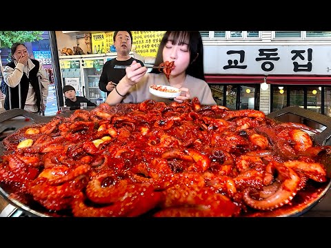 Spicy Jjukkumi in Hongdae! Subscriber Rushed From Hospital🔥 10-Serving Octopus Mukbang