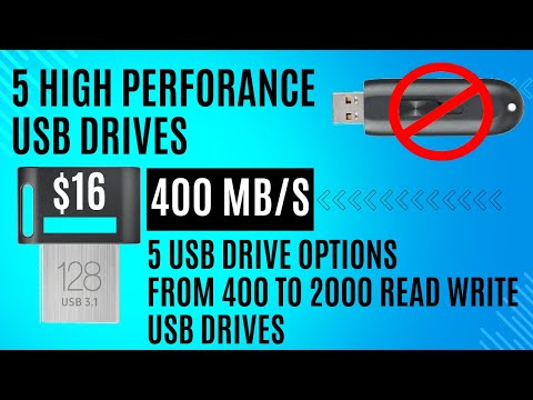 5 High Performance USB Drives 400-2000 MB/s Read & Write Speeds / USB Flash Drives.