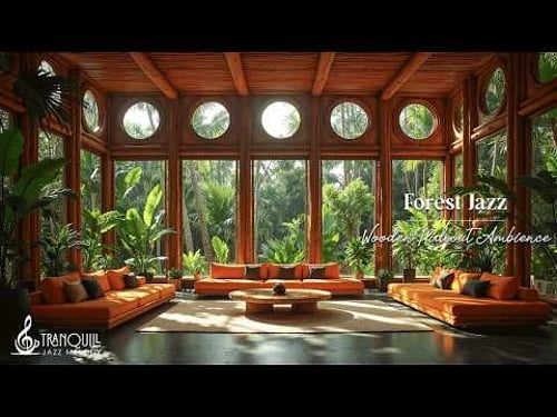 Gentle Indoor Garden Jazz | Soft Jazz Music with Nature Wooden Hideout for Relaxing & Studying