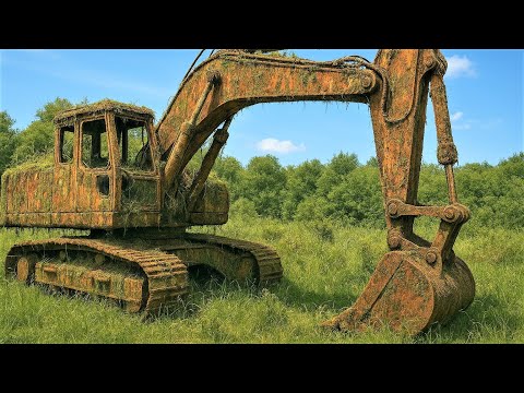 Restoration of a 35,800 kg abandoned CAR excavator engine into a 30 kW industrial power generator.