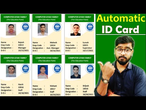 Automatic ID Card using EXCEL Data | ID card in Excel | Advance Excel