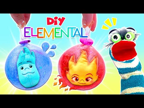Fizzy Creates DIY Disney Pixars Elemental Wade And Ember Themed Slime Squishies | Fun Craft For Kids
